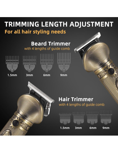 Recortadora de Barba REHOYO T-Blade 6 en 1 Inalámbrica