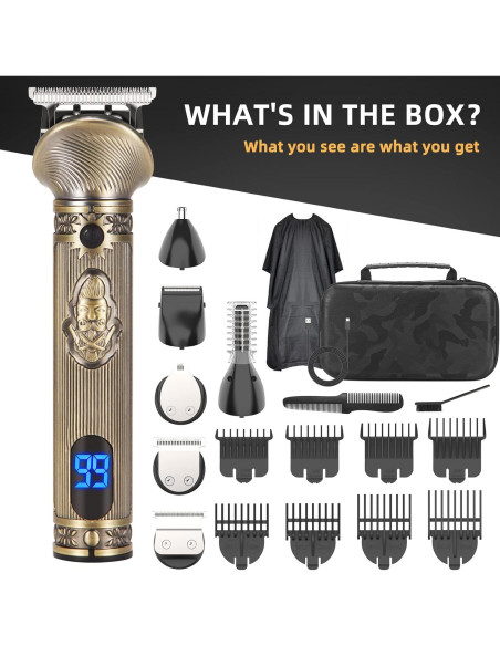 Recortadora de Barba REHOYO T-Blade 6 en 1 Inalámbrica