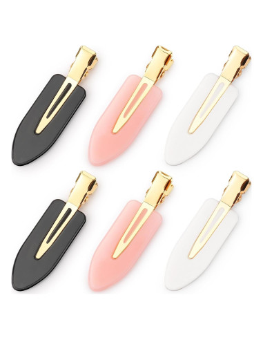 Clips para el Cabello D 6 Pcs Sin Doblado Mango Dorado