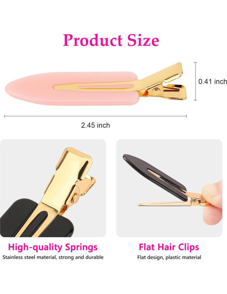 Clips para el Cabello D 6 Pcs Sin Doblado Mango Dorado