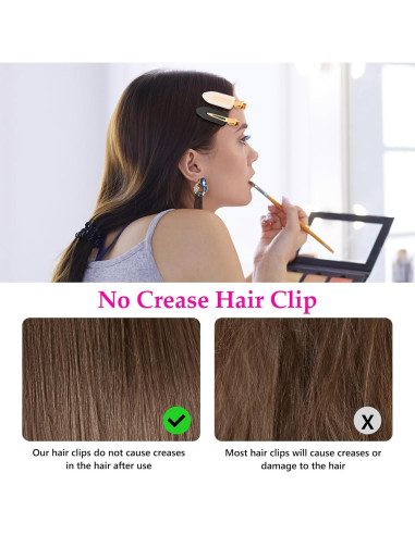 Clips para el Cabello D 6 Pcs Sin Doblado Mango Dorado