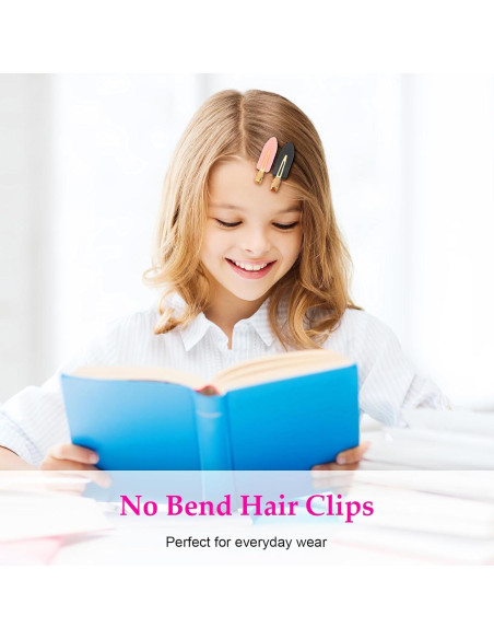 Clips para el Cabello D 6 Pcs Sin Doblado Mango Dorado