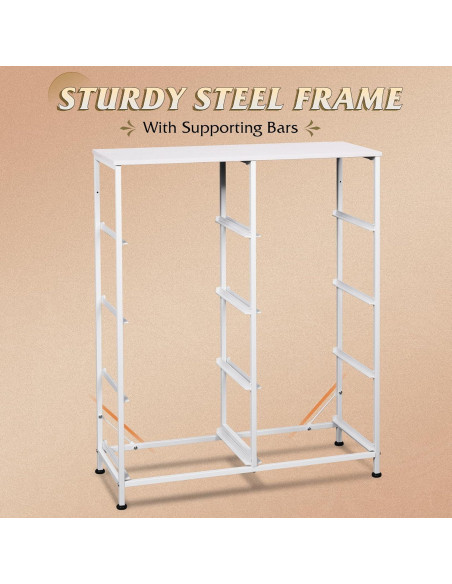 Cajonera de Tela WLIVE 8 Cajones 80.5x29.7x98 cm Blanco