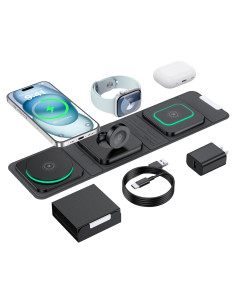 Cargador Inalámbrico 3 en 1 Houego para iPhone y Apple