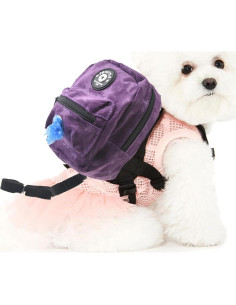Arnés Mochila para Perros FLAdorepet L 4,54-6,80 kg Púrpura 2