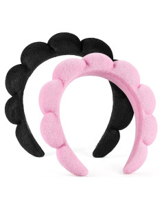 Diademas de Spa Ztomine Set 2 Toalla Negro y Rosa