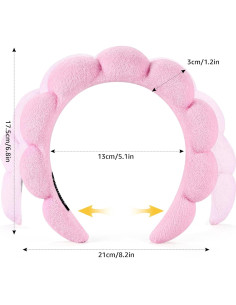 Diademas de Spa Ztomine Set 2 Toalla Negro y Rosa 2