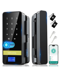 Cerradura de Vidrio Inteligente MSR605 8 en 1 con Huella