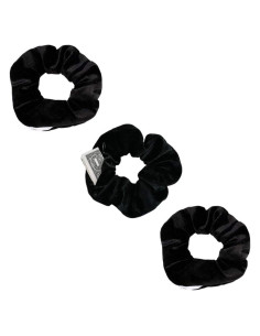 Scrunchies con Zipper SUNEBOIZ 3PCS Terciopelo Negro