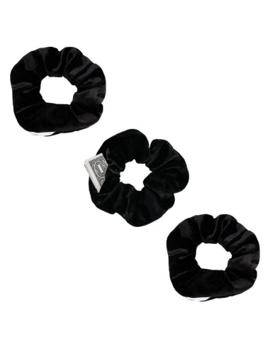 Scrunchies con Zipper SUNEBOIZ 3PCS Terciopelo Negro