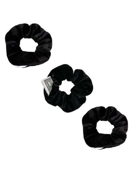 Scrunchies con Zipper SUNEBOIZ 3PCS Terciopelo Negro