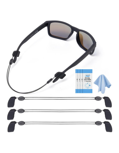 Correa Ajustable para Gafas Maitsol 3 Pcs Negra 38 cm