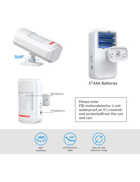 Timbre de Puerta Inalámbrico METAK con Sensor de Movimiento