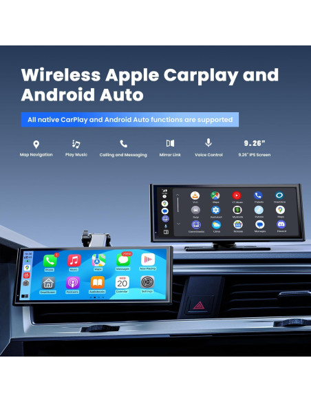 Pantalla Portátil Inalámbrica Krunia 9.26" GPS Bluetooth