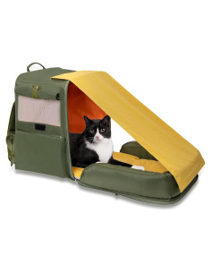 Mochila Transportadora Expandible para Mascotas - Verde