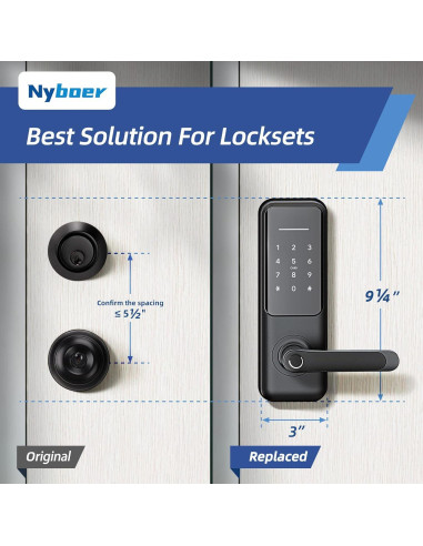 Cerradura Inteligente Nyboer NY-H3B-PLUS con Huella y Teclado