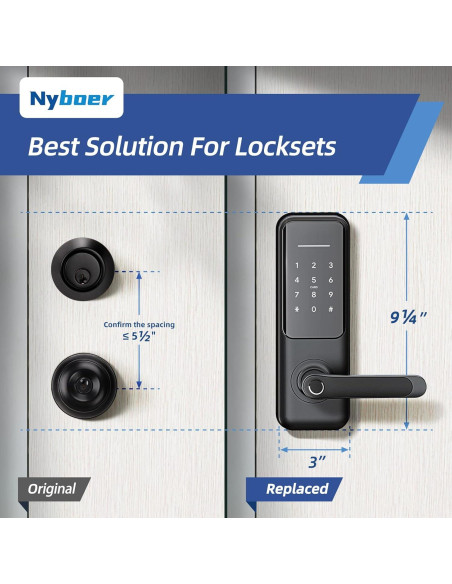 Cerradura Inteligente Nyboer NY-H3B-PLUS con Huella y Teclado
