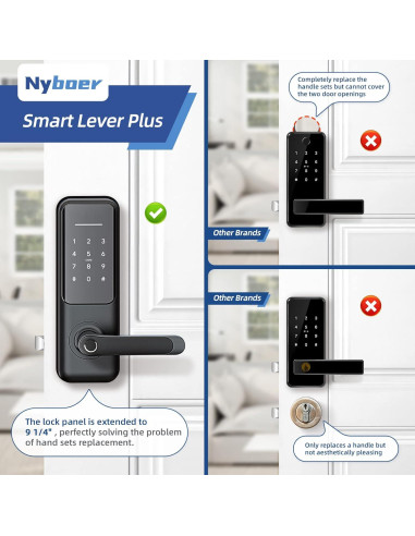 Cerradura Inteligente Nyboer NY-H3B-PLUS con Huella y Teclado