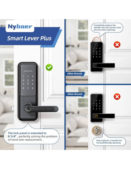 Cerradura Inteligente Nyboer NY-H3B-PLUS con Huella y Teclado