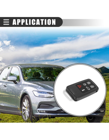 Funda de Control Remoto Motoforti para Volvo S80 2007-2016, 6 Botones, Plástico Negro