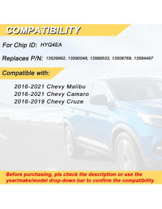 Control Remoto Llave Chevy Malibu Camaro 2016-2021 4 Botones 2