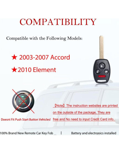 Llave remota MechanMagic para Honda Accord 2003-2007