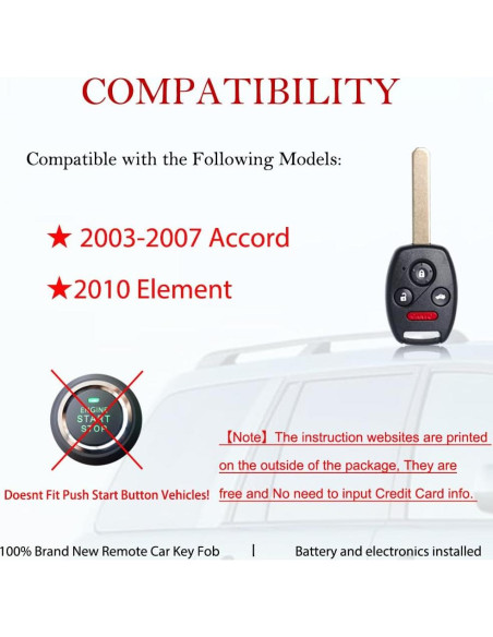 Llave remota MechanMagic para Honda Accord 2003-2007