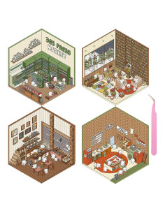 4 Juegos de Pegatinas 3D Cyhdddr para Casa DIY