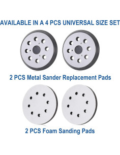 Pad de Reemplazo DeWalt D26451 D26453 5" Metal 4 Piezas 2