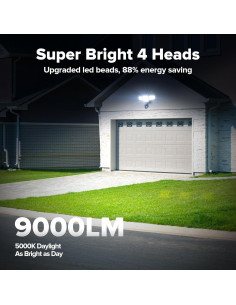 Luz de Seguridad LED LUTEC 80W 9000LM 4 Cabezas IP65 2