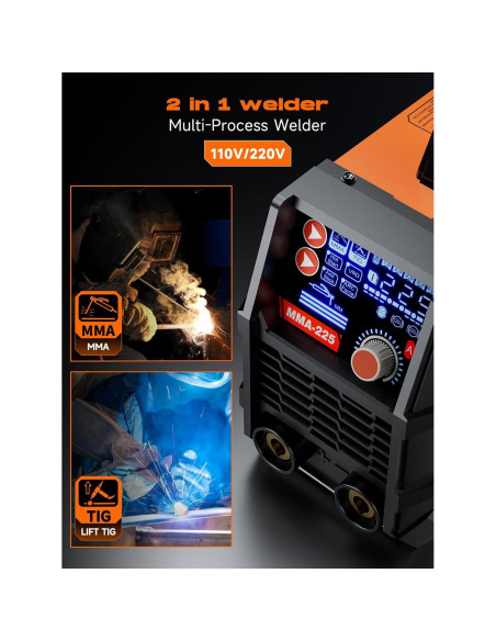 Soldador Stick Rubik MMA 225A Pantalla Digital 110V/220V