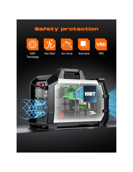 Soldador Stick Rubik MMA 225A Pantalla Digital 110V/220V