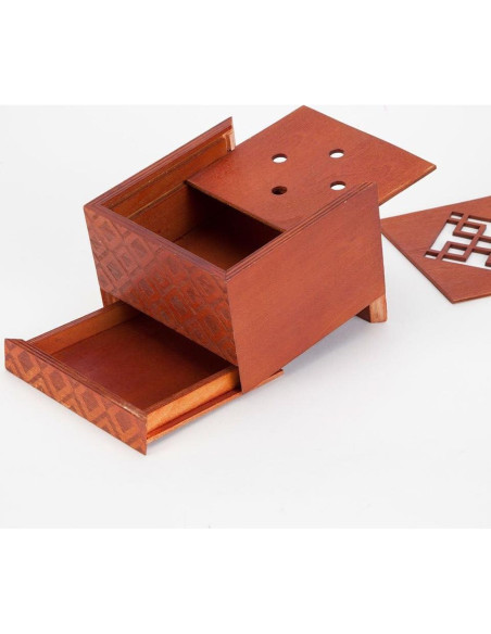 Caja de Puzzle de Madera Bits and Pieces - Emperador 11,11 cm