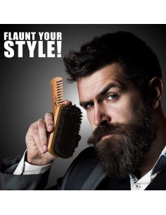 Kit de Aseo para Barba GROW ALPHA BEARD con Cepillo y Peine 2