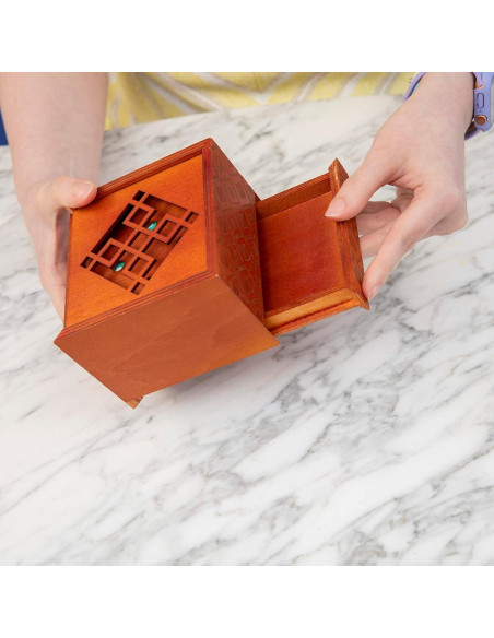 Caja de Puzzle de Madera Bits and Pieces - Emperador 11,11 cm