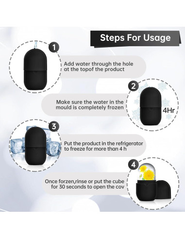 Rodillo de Hielo Facial IMEASY Negro - Cuidado de la Piel