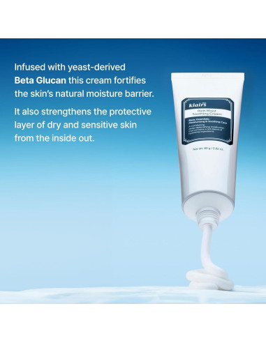 Crema Calmante Rica DearKlairs 80ml - Hidratante Piel Sensible