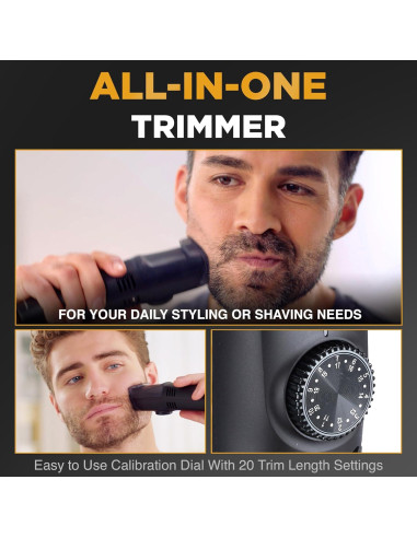 Recortadora de Barba Vacutrim Sin Cable 20 Longitudes Negra