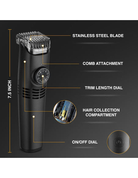 Recortadora de Barba Vacutrim Sin Cable 20 Longitudes Negra