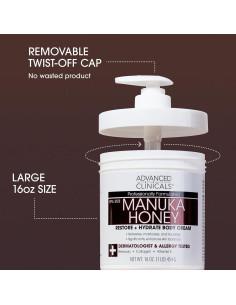 Crema Hidratante Facial Advanced Clinicals Miel de Manuka 480ml 2