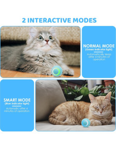 Bola Interactiva para Gatos PAKOO Eléctrica LED 4,57cm 2