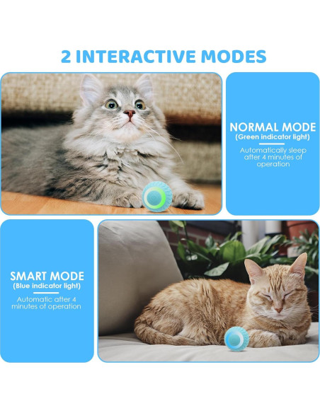 Bola Interactiva para Gatos PAKOO Eléctrica LED 4,57cm