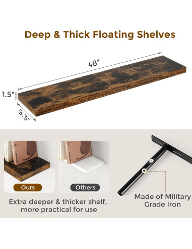 Estante Flotante Recuerdos Divertidos 120x23.6 cm Rústico