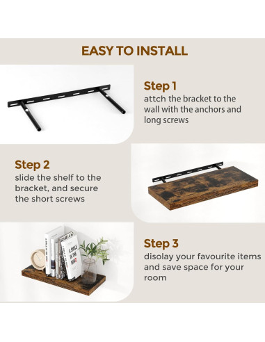 Estante Flotante Recuerdos Divertidos 120x23.6 cm Rústico