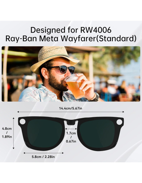 Clip Polarizado HiBloks para Ray-Ban Meta Wayfarer M