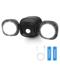 Luz de Sensor de Movimiento iThird LED Recargable 6000mAh Negra