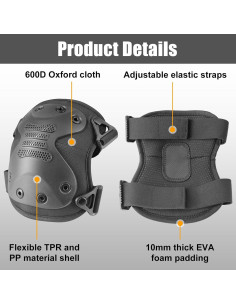 Almohadillas Protectores de Rodillas BZTAC Tácticas Ajustables 2