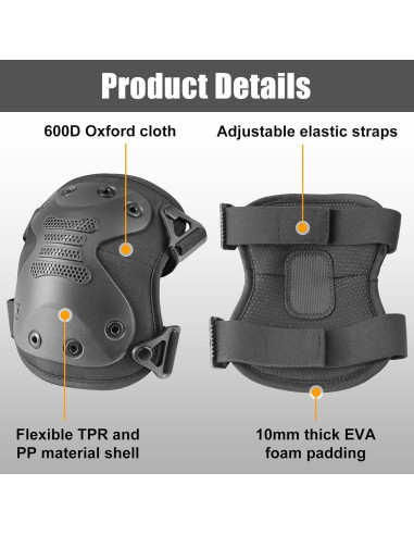 Almohadillas Protectores de Rodillas BZTAC Tácticas Ajustables