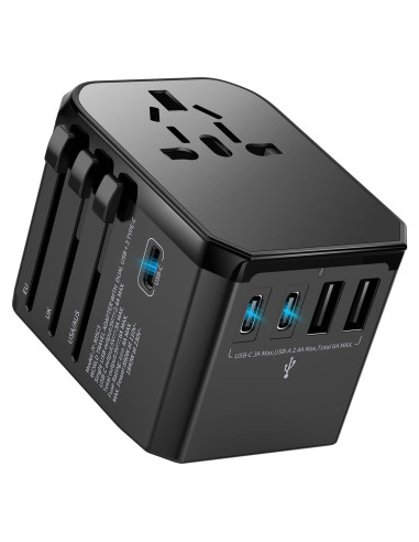Adaptador de Viaje Universal Hichor con 3 USB-C y 2 USB-A