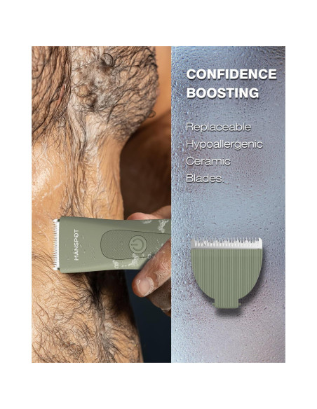 Recortadora Eléctrica MANSPOT para Vello Público Verde